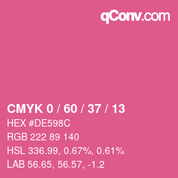 カラーコード: CMYK 0 / 60 / 37 / 13 | qconv.com