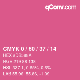 颜色代码: CMYK 0 / 60 / 37 / 14 | qconv.com
