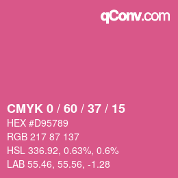 カラーコード: CMYK 0 / 60 / 37 / 15 | qconv.com