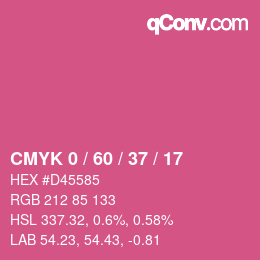 Farbcode: CMYK 0 / 60 / 37 / 17 | qconv.com