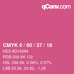 颜色代码: CMYK 0 / 60 / 37 / 18 | qconv.com