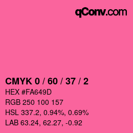 Color code: CMYK 0 / 60 / 37 / 2 | qconv.com