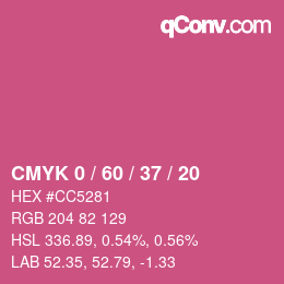 カラーコード: CMYK 0 / 60 / 37 / 20 | qconv.com