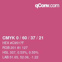 颜色代码: CMYK 0 / 60 / 37 / 21 | qconv.com