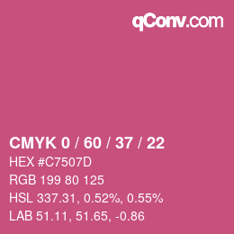 カラーコード: CMYK 0 / 60 / 37 / 22 | qconv.com