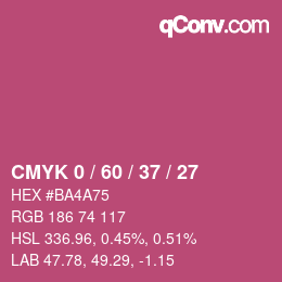 颜色代码: CMYK 0 / 60 / 37 / 27 | qconv.com
