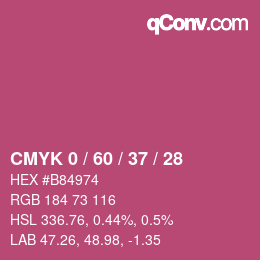 カラーコード: CMYK 0 / 60 / 37 / 28 | qconv.com
