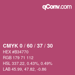 颜色代码: CMYK 0 / 60 / 37 / 30 | qconv.com