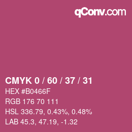 カラーコード: CMYK 0 / 60 / 37 / 31 | qconv.com