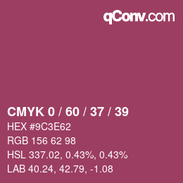 カラーコード: CMYK 0 / 60 / 37 / 39 | qconv.com