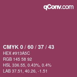 カラーコード: CMYK 0 / 60 / 37 / 43 | qconv.com