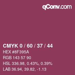 カラーコード: CMYK 0 / 60 / 37 / 44 | qconv.com