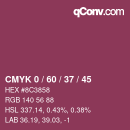 颜色代码: CMYK 0 / 60 / 37 / 45 | qconv.com