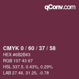 カラーコード: CMYK 0 / 60 / 37 / 58 | qconv.com