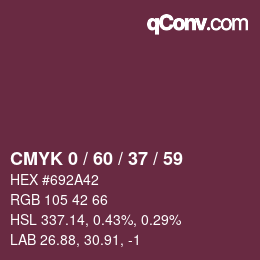 カラーコード: CMYK 0 / 60 / 37 / 59 | qconv.com