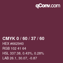 Color code: CMYK 0 / 60 / 37 / 60 | qconv.com