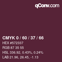 颜色代码: CMYK 0 / 60 / 37 / 66 | qconv.com