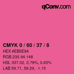 Code couleur: CMYK 0 / 60 / 37 / 8 | qconv.com