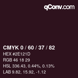 カラーコード: CMYK 0 / 60 / 37 / 82 | qconv.com