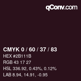 颜色代码: CMYK 0 / 60 / 37 / 83 | qconv.com