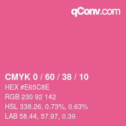 カラーコード: CMYK 0 / 60 / 38 / 10 | qconv.com