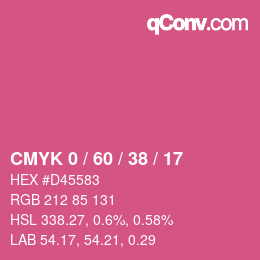 颜色代码: CMYK 0 / 60 / 38 / 17 | qconv.com