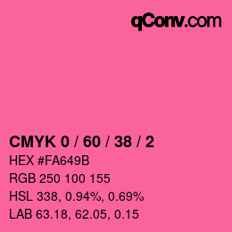 カラーコード: CMYK 0 / 60 / 38 / 2 | qconv.com