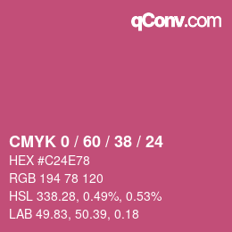 カラーコード: CMYK 0 / 60 / 38 / 24 | qconv.com