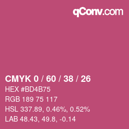 カラーコード: CMYK 0 / 60 / 38 / 26 | qconv.com
