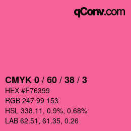 カラーコード: CMYK 0 / 60 / 38 / 3 | qconv.com