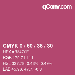颜色代码: CMYK 0 / 60 / 38 / 30 | qconv.com