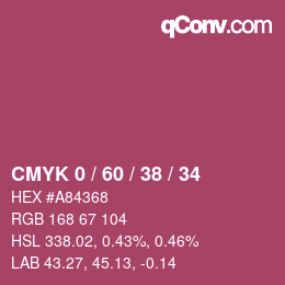 颜色代码: CMYK 0 / 60 / 38 / 34 | qconv.com