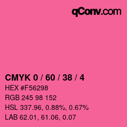 カラーコード: CMYK 0 / 60 / 38 / 4 | qconv.com