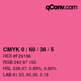カラーコード: CMYK 0 / 60 / 38 / 5 | qconv.com