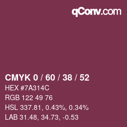 Color code: CMYK 0 / 60 / 38 / 52 | qconv.com