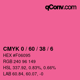 颜色代码: CMYK 0 / 60 / 38 / 6 | qconv.com