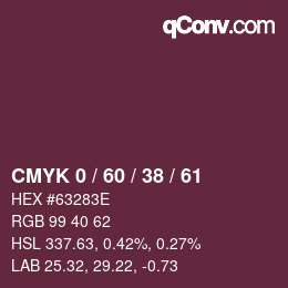カラーコード: CMYK 0 / 60 / 38 / 61 | qconv.com
