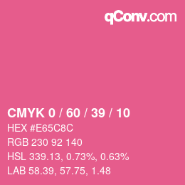 カラーコード: CMYK 0 / 60 / 39 / 10 | qconv.com