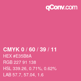 カラーコード: CMYK 0 / 60 / 39 / 11 | qconv.com
