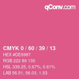 カラーコード: CMYK 0 / 60 / 39 / 13 | qconv.com