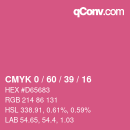 カラーコード: CMYK 0 / 60 / 39 / 16 | qconv.com
