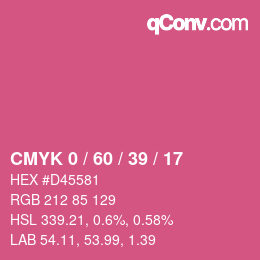 カラーコード: CMYK 0 / 60 / 39 / 17 | qconv.com