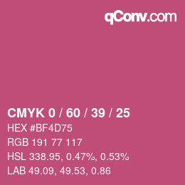 カラーコード: CMYK 0 / 60 / 39 / 25 | qconv.com