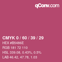 颜色代码: CMYK 0 / 60 / 39 / 29 | qconv.com