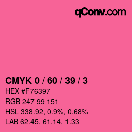 Farbcode: CMYK 0 / 60 / 39 / 3 | qconv.com
