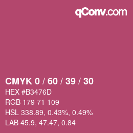 颜色代码: CMYK 0 / 60 / 39 / 30 | qconv.com