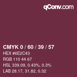颜色代码: CMYK 0 / 60 / 39 / 57 | qconv.com