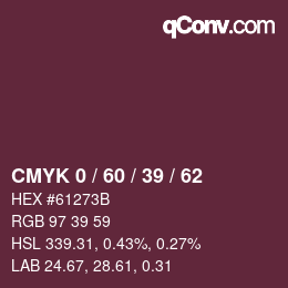 Color code: CMYK 0 / 60 / 39 / 62 | qconv.com