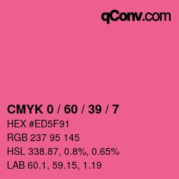 カラーコード: CMYK 0 / 60 / 39 / 7 | qconv.com