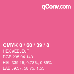 カラーコード: CMYK 0 / 60 / 39 / 8 | qconv.com